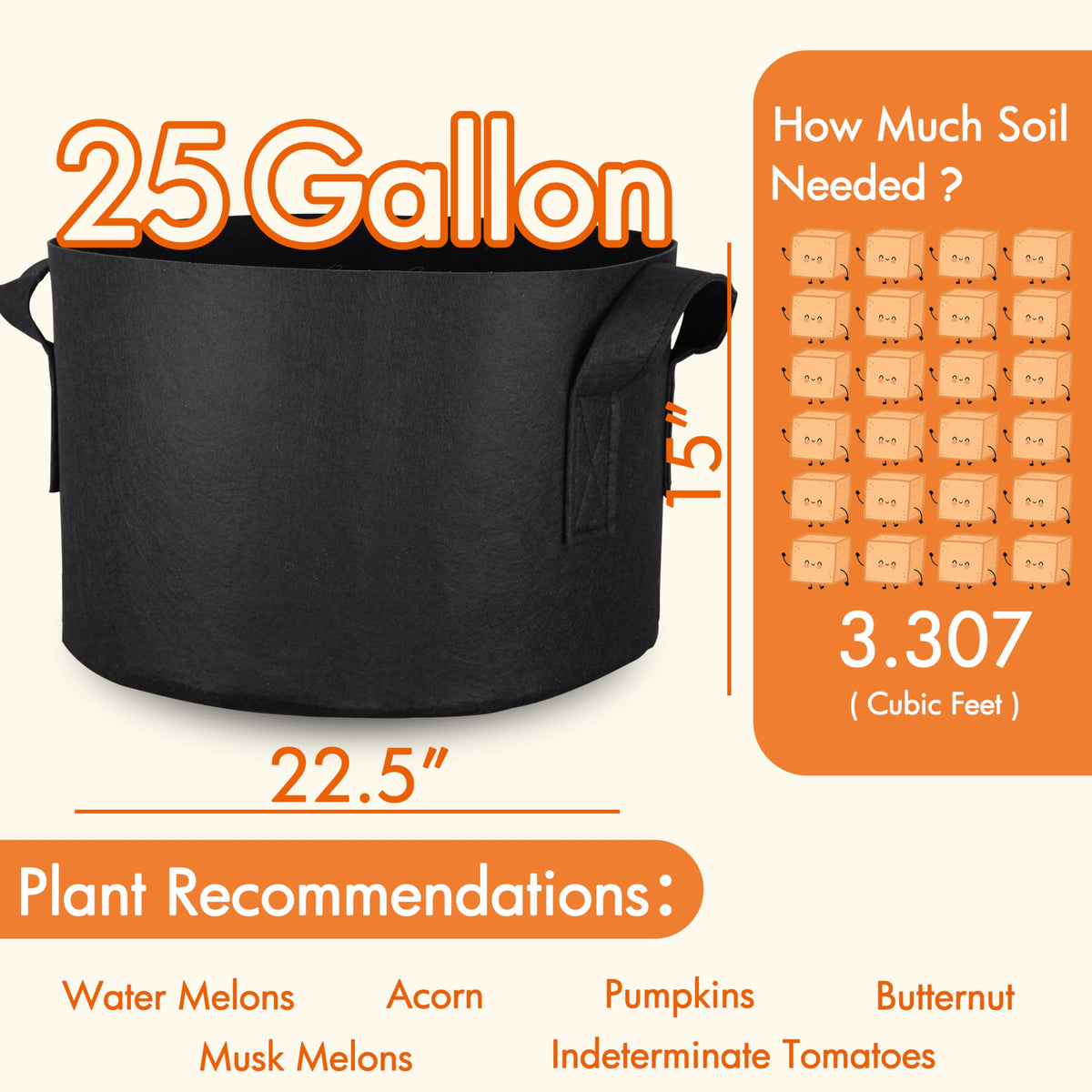 Gardzen sturdy handles simplify moving and repositioning heavy bags.