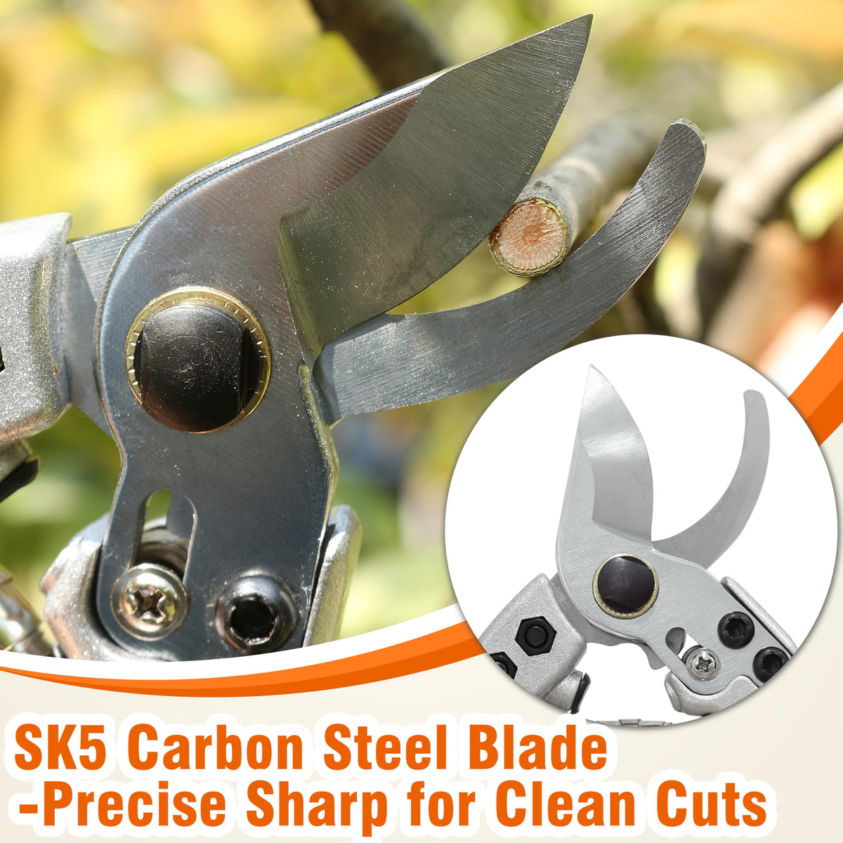Gardzen teflon-coated blade resists rust for long-lasting garden use