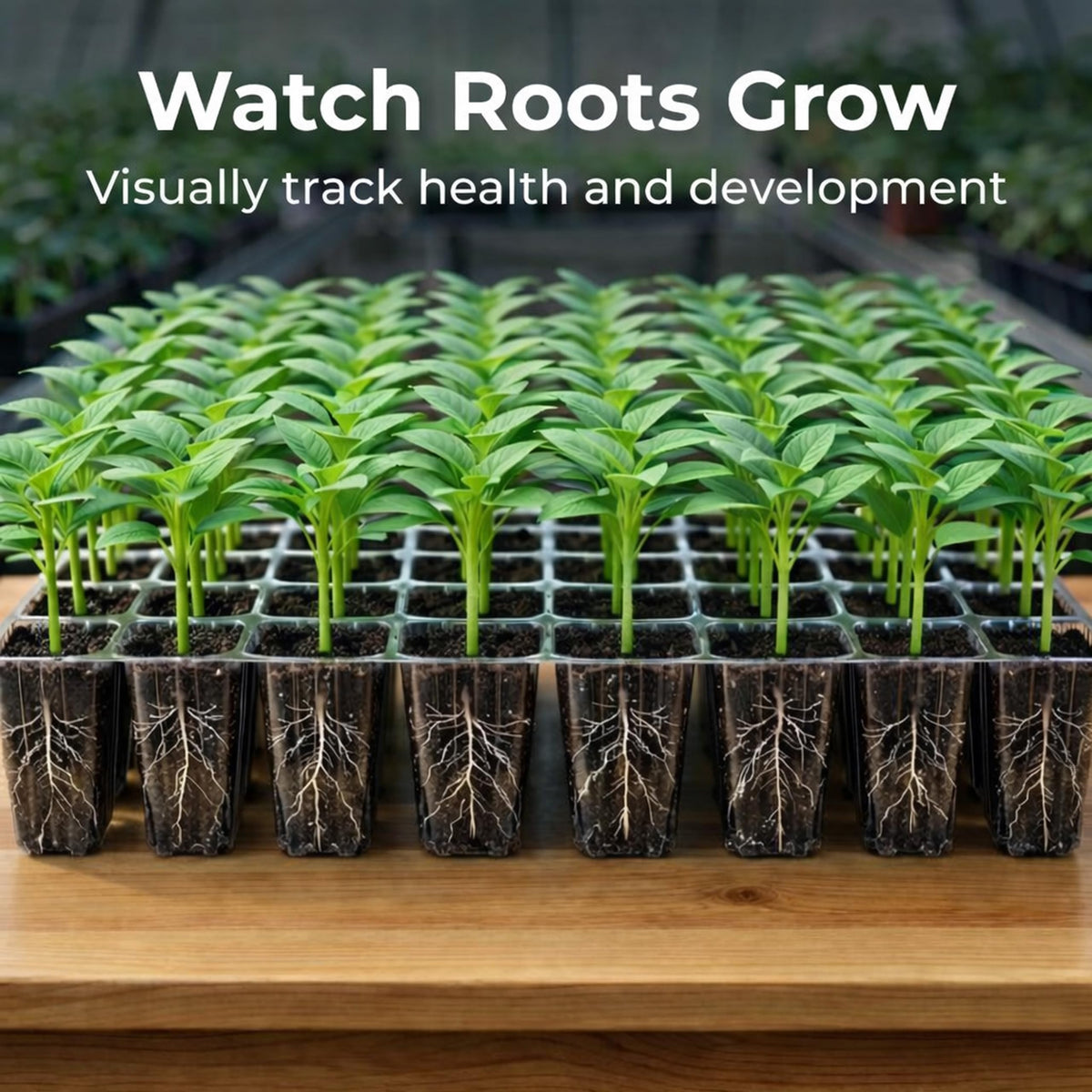 Gardzen transparent BPA-free seed cell lets you monitor root growth.
