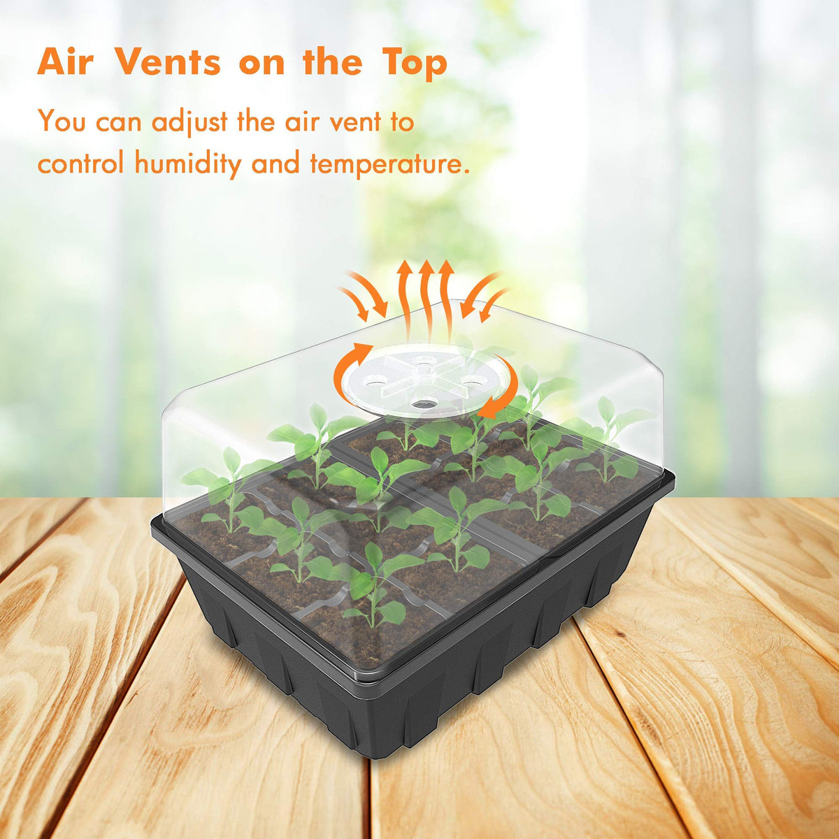 Gardzen-vented-humidity-dome adjustable airflow supports uniform growth.