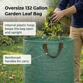 Gardzen yard waste bags with plastic ring for stable opening.