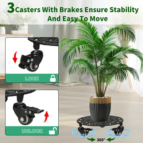 GARGENTOL heavy-duty plant caddy supports large pots with smooth movement.