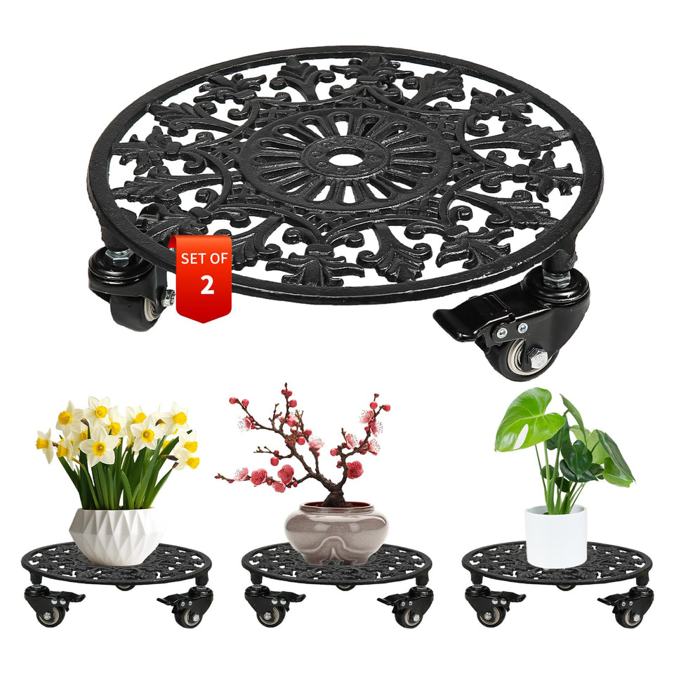 GARGENTOL rolling plant stand with wheels for easy indoor-outdoor relocation.