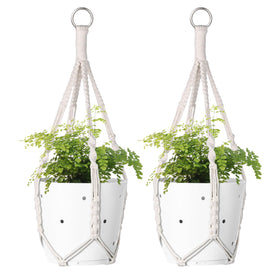 garini 2-pack macrame hanger 20-inch with bohemian design for stylish indoor decor.
