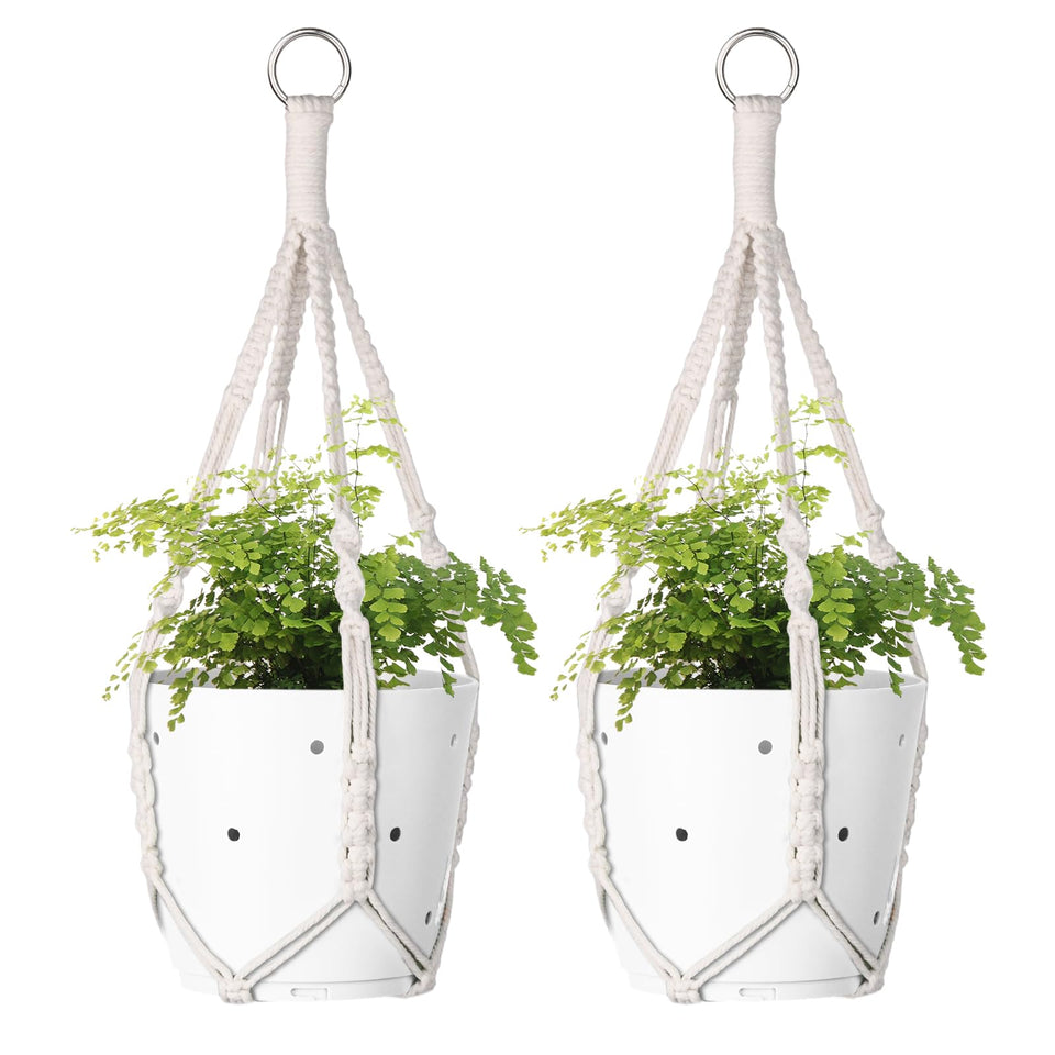 garini 2-pack macrame hanger 20-inch with bohemian design for stylish indoor decor.
