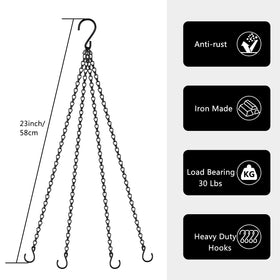 Garini 23-inch chain with hooks ideal for easy height adjustments of pots.
