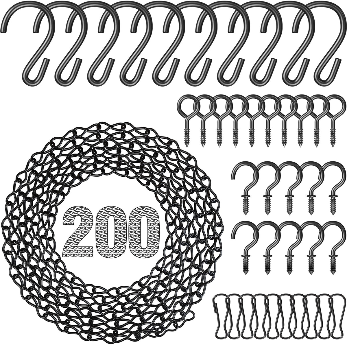 Garini hanging chain 200inch metal black for durable outdoor plant displays.
