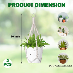 garini indoor-outdoor plant hanger made from cotton cord perfect for versatile placement.
