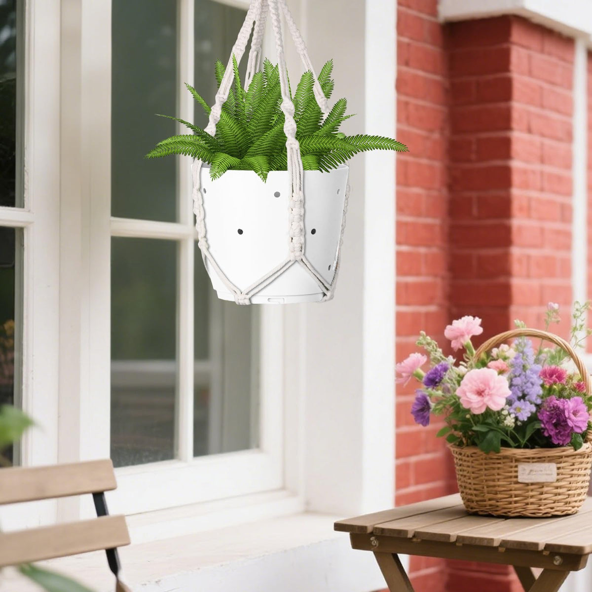 garini sturdy-knit cotton plant hanger supports diverse planters.