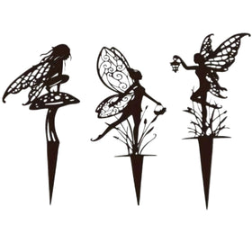 Garkup fairy garden stake elf figurine enhances outdoor whimsy and charm.