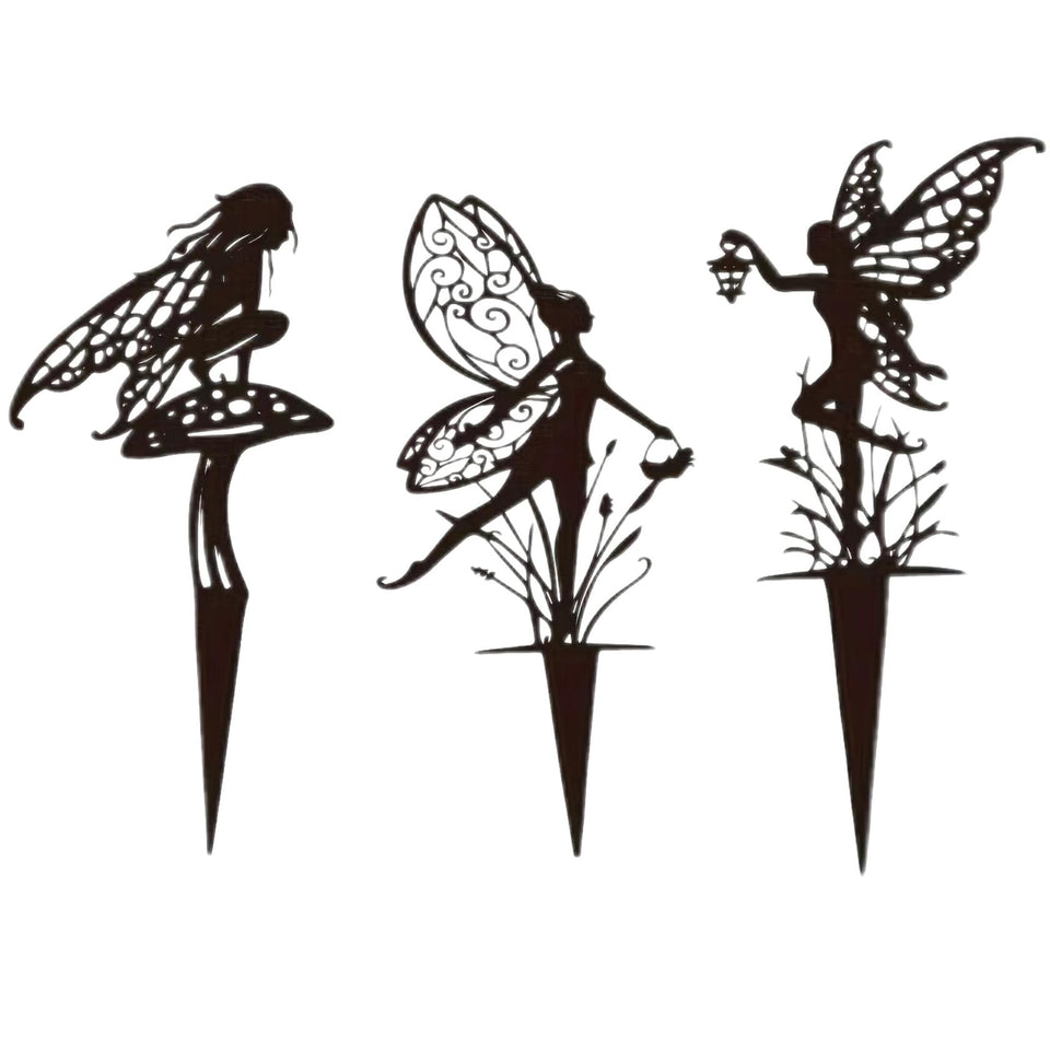 Garkup fairy garden stake elf figurine enhances outdoor whimsy and charm.