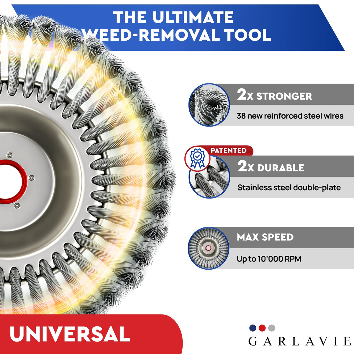 Garlavie universal adapter kit demonstrates compatibility with major weed eaters