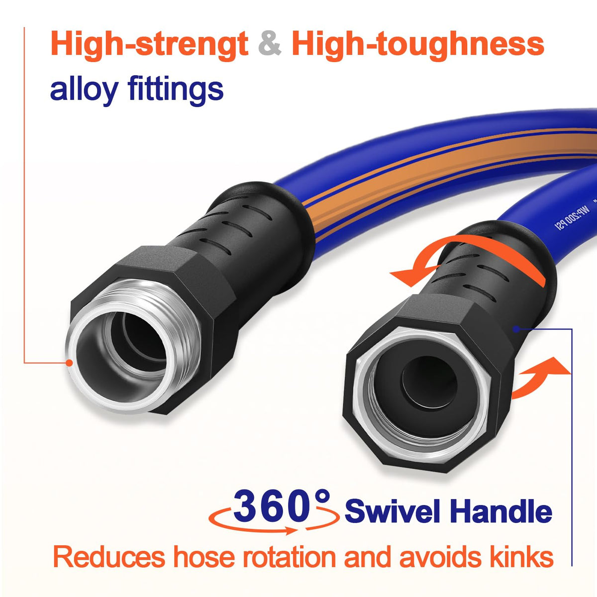 Garlephant garden hose alloy fittings prevent leaks and resist pressure.