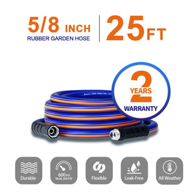 Garlephant garden hose outer layer blends rubber and PVC for safe water flow.