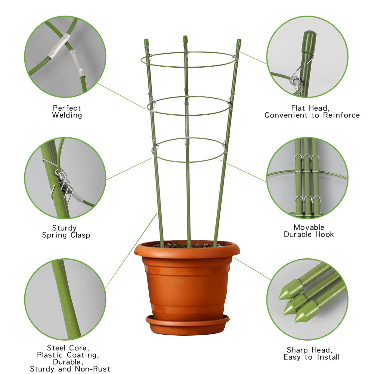 Bonus twist ties included to secure vines without damage.