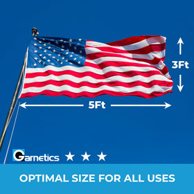 Garnetics made in USA flag supporting domestic production