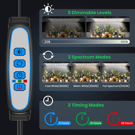 Garpsen Grow Light aluminum frame panel aids wide light area and heat dissipation.
