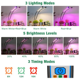 Garpsen clip mount with adjustable positioning for plant lighting