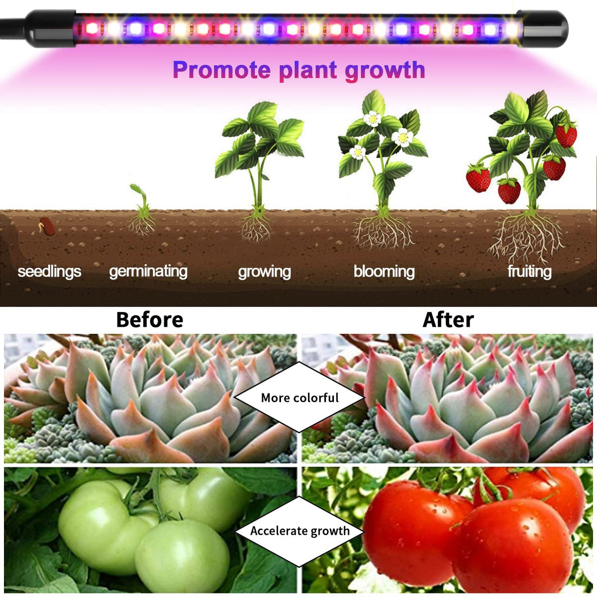 Garpsen grow light in use with indoor plants in a cozy room