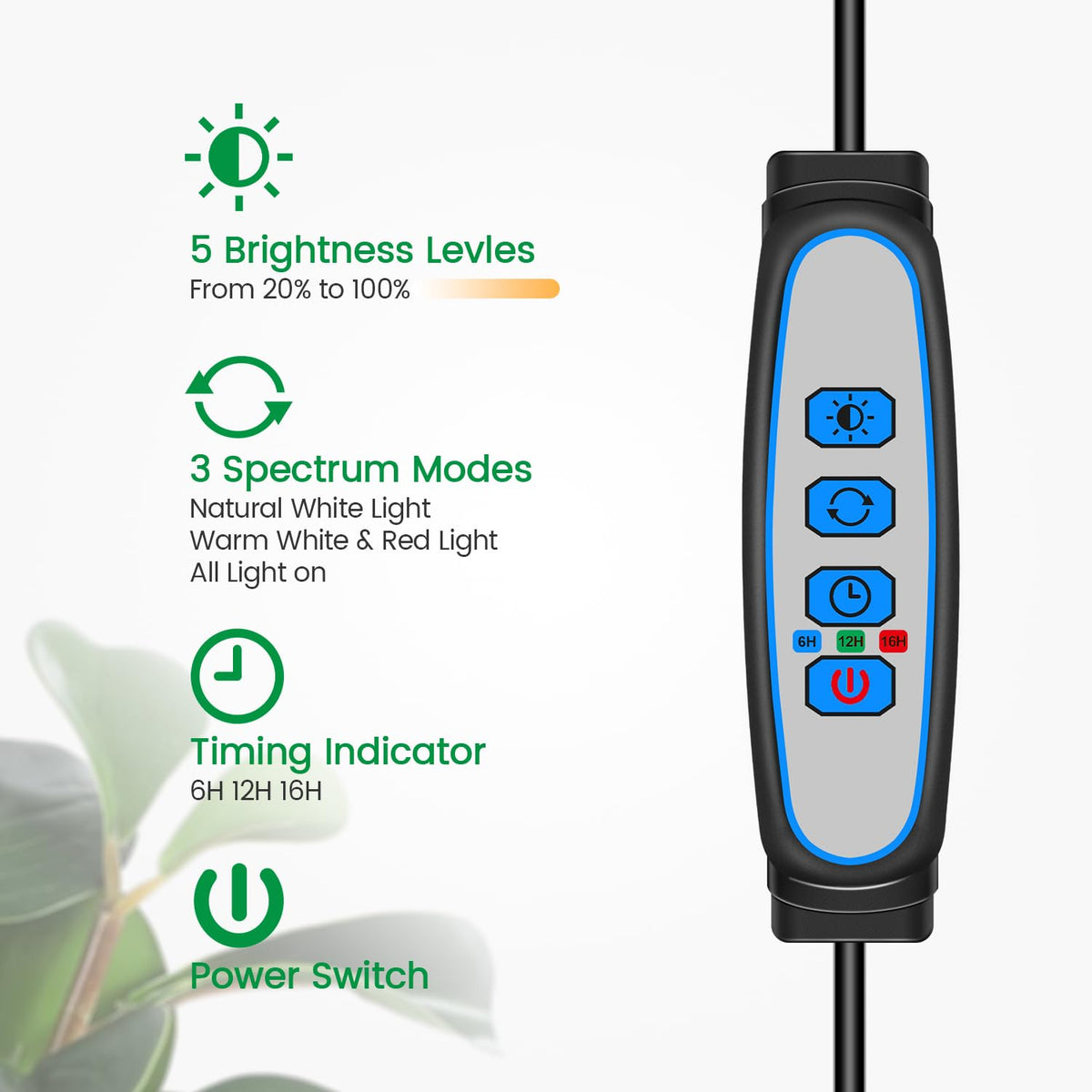 Garpsen grow light timer supports 6, 12, and 16 hour automatic cycles