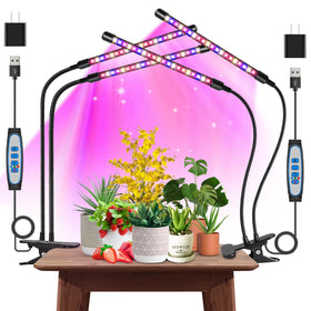 Garpsen Grow Light two-heads full-spectrum for thriving indoor seedlings.