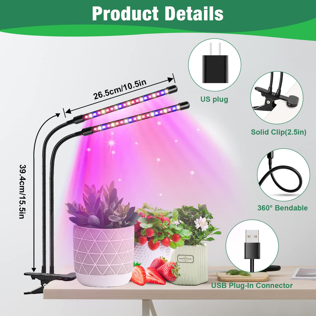 Garpsen USB power option with plug-in adapter for home or office