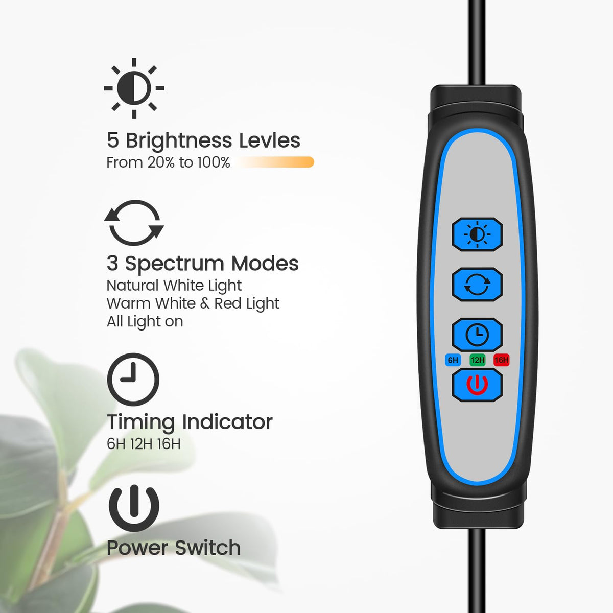 Garpsen Halo full spectrum LED covers 380 to 800 nm with 660 nm red for plant needs.