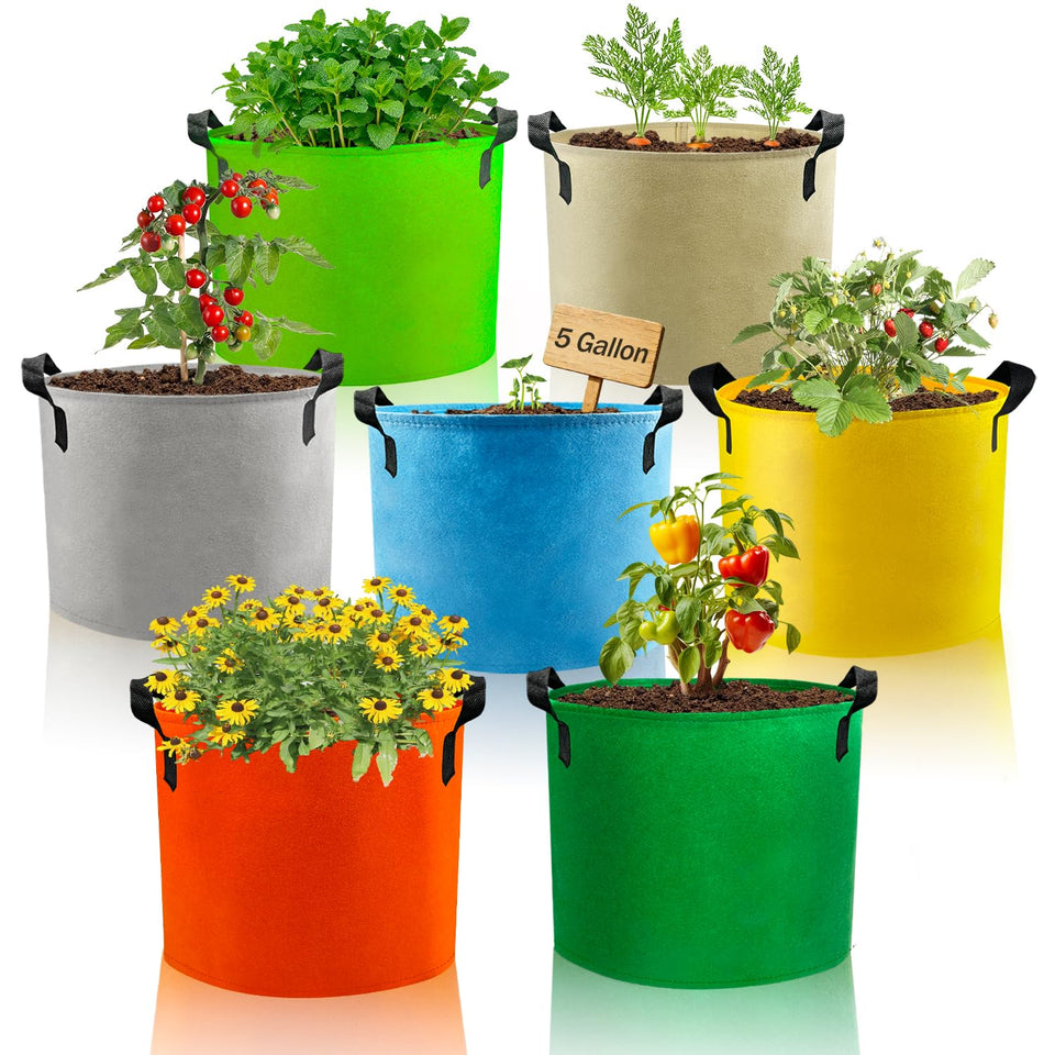 Garrdeen 5-gallon grow bag in vibrant color for easy plant identification
