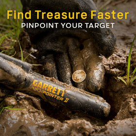 Garrett Pro-Pointer II LED flashlight improves visibility in low light during metal detecting.