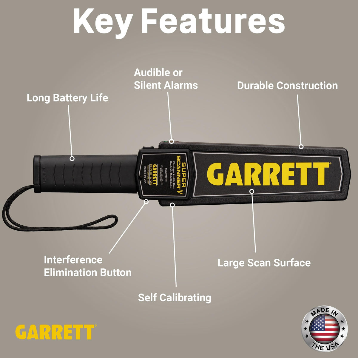 Garrett Super Scanner V at checkpoints enabling efficient screening