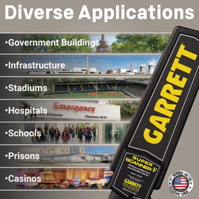Garrett Super Scanner V USA-made construction highlights reliability for security use
