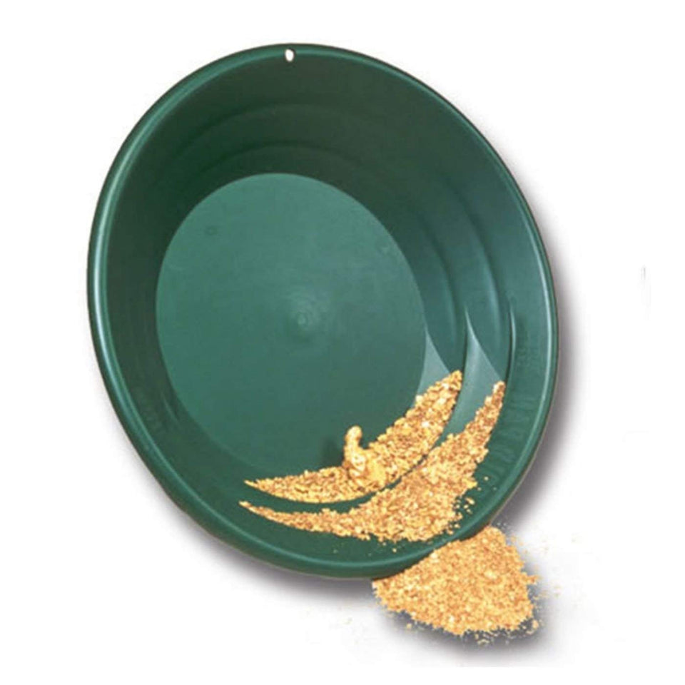 Garrett Supersluice gold pan with deep funnel captures fine gold efficiently.