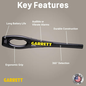 Garrett SuperWand ergonomic security wand designed for comfortable long shifts