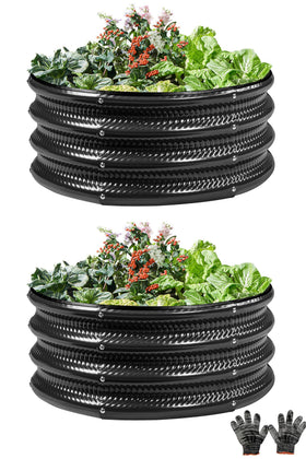 Gartist round raised garden bed assembly in black for easy setup.