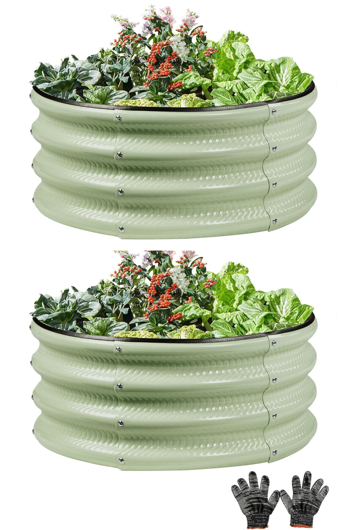 Gartist round metal raised bed 2x2x1 ft shows sturdy galvanized steel for vegetables.