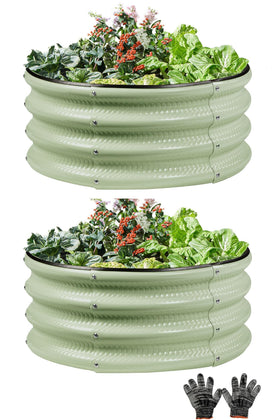 Gartist round metal raised bed 2x2x1 ft shows sturdy galvanized steel for vegetables.