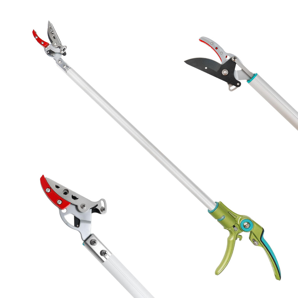 GARTOL 32-inch reach pruner extended for ground-safe pruning of high branches