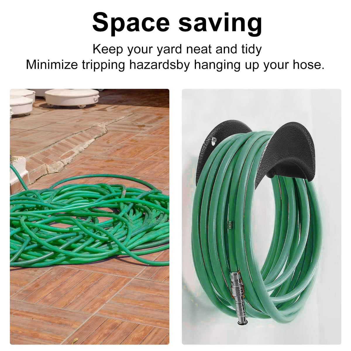 GARTOL easy-mount hose holder with two keyholes for quick setup