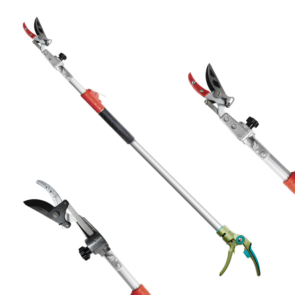 GARTOL pruner with extended pole reaching high branches safely