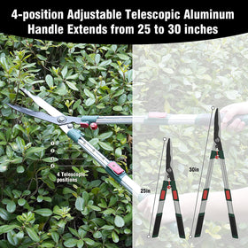 GARTOL telescopic aluminum handles reach hard-to-access limbs.