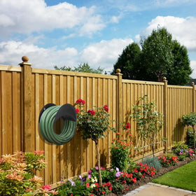 GARTOL weatherproof hose holder resists rust in outdoor conditions