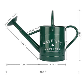 Garutom vintage-style green watering can adds charm to balcony and windowsill.