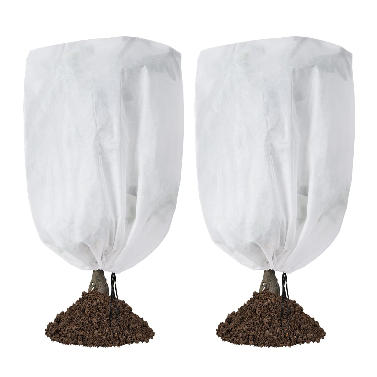 Garutom plant cover 42x45 with drawstring protects plants from frost and wind.