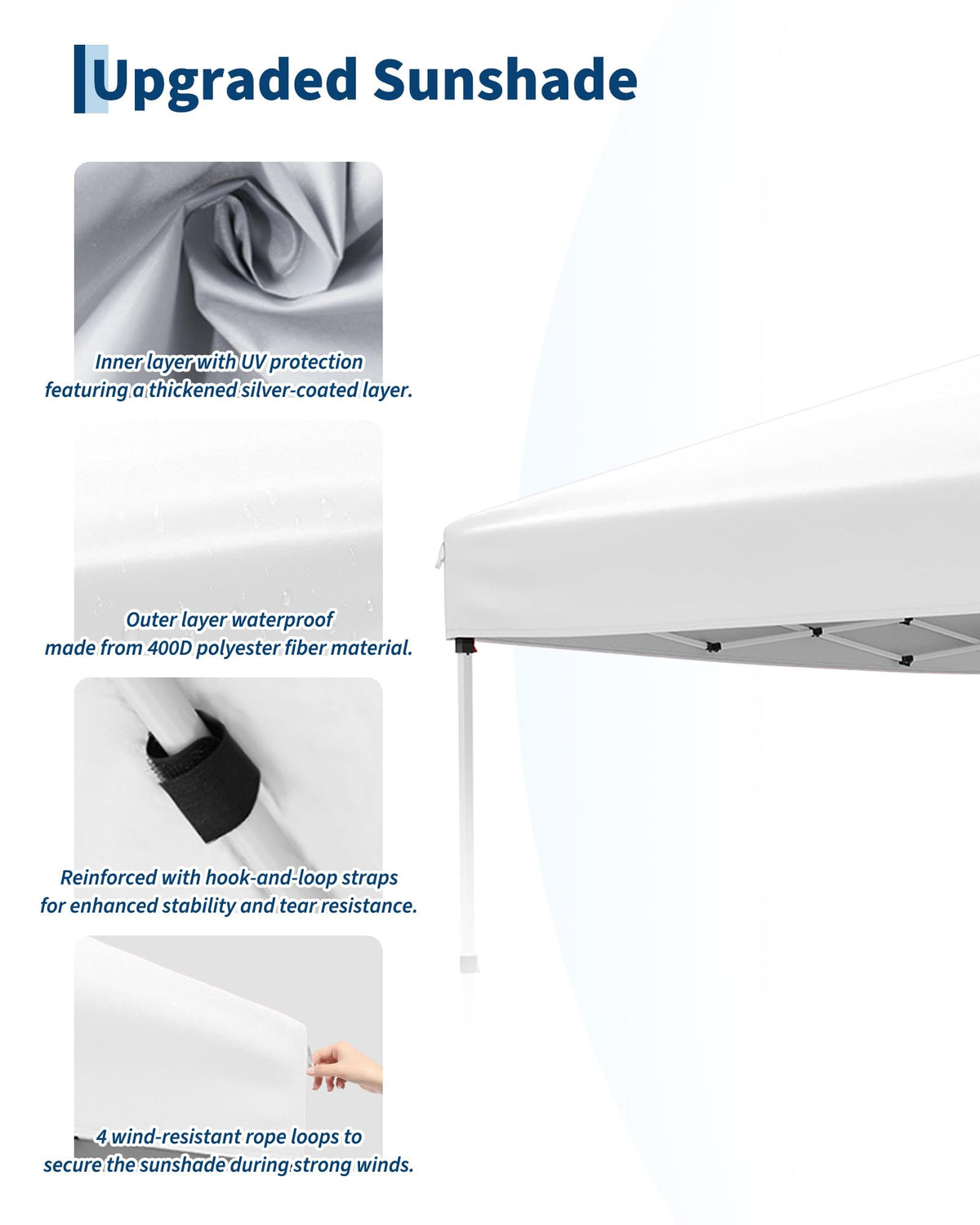 Garvee 10x10ft replacement top fits straight-leg frames with tool-free installation.