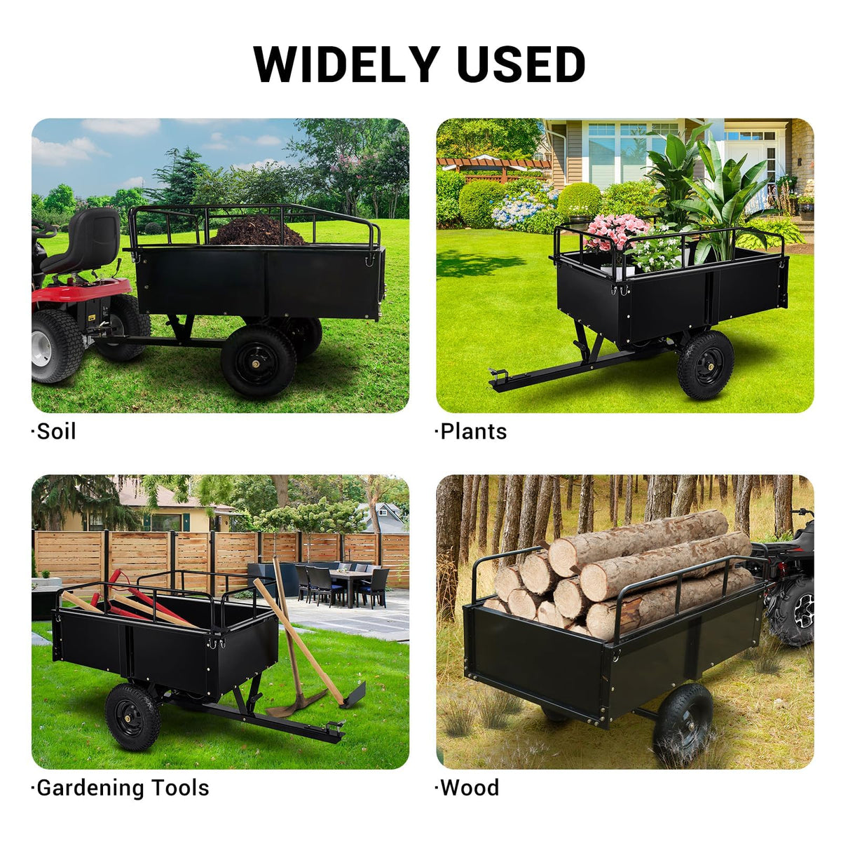 Garvee 15 cubic feet cargo space ideal for bulk yard cleanup.