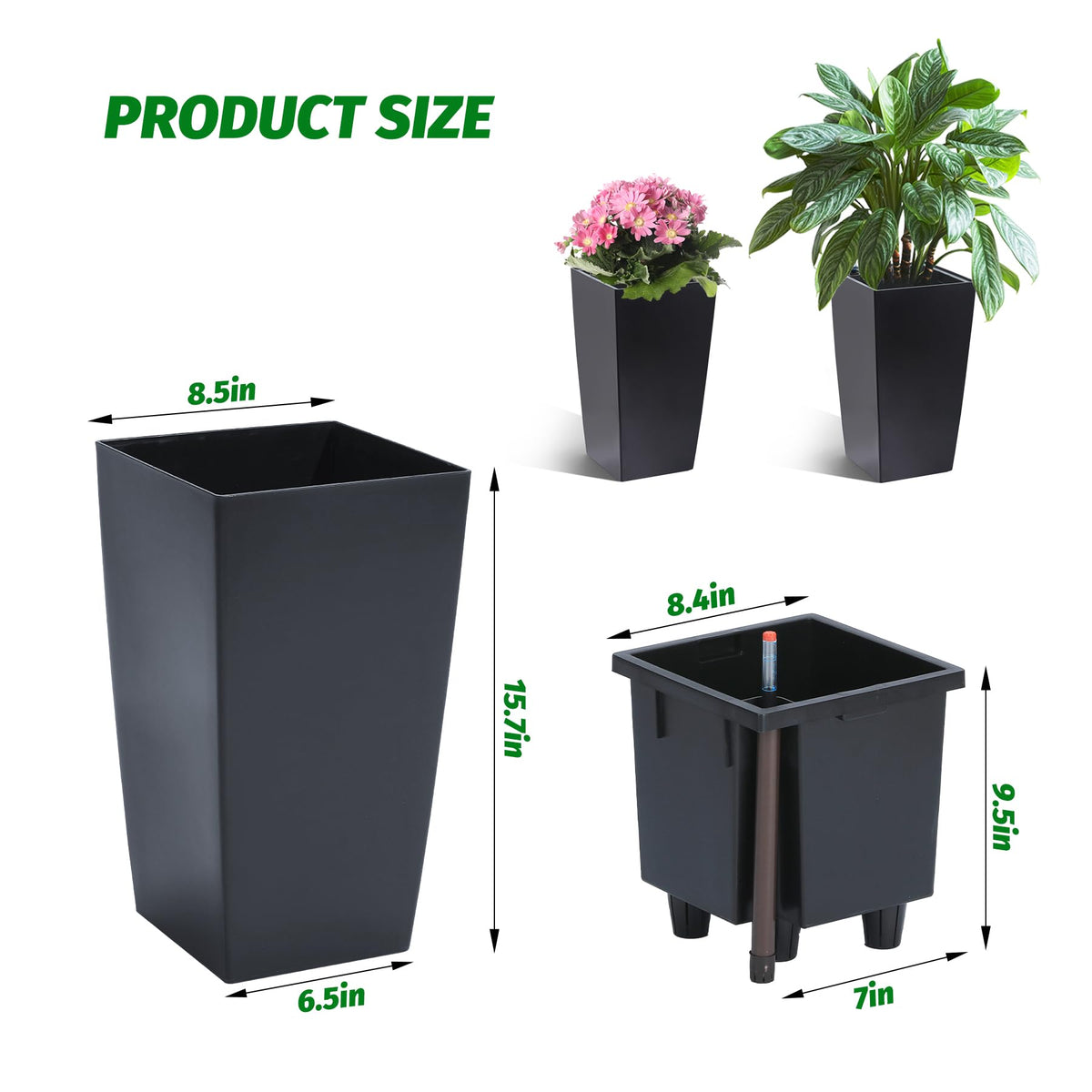 Garvee planters with inner bucket for easy soil changes.