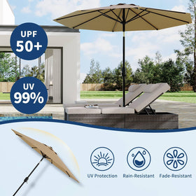 Garvee 9ft umbrella showing durable iron frame
