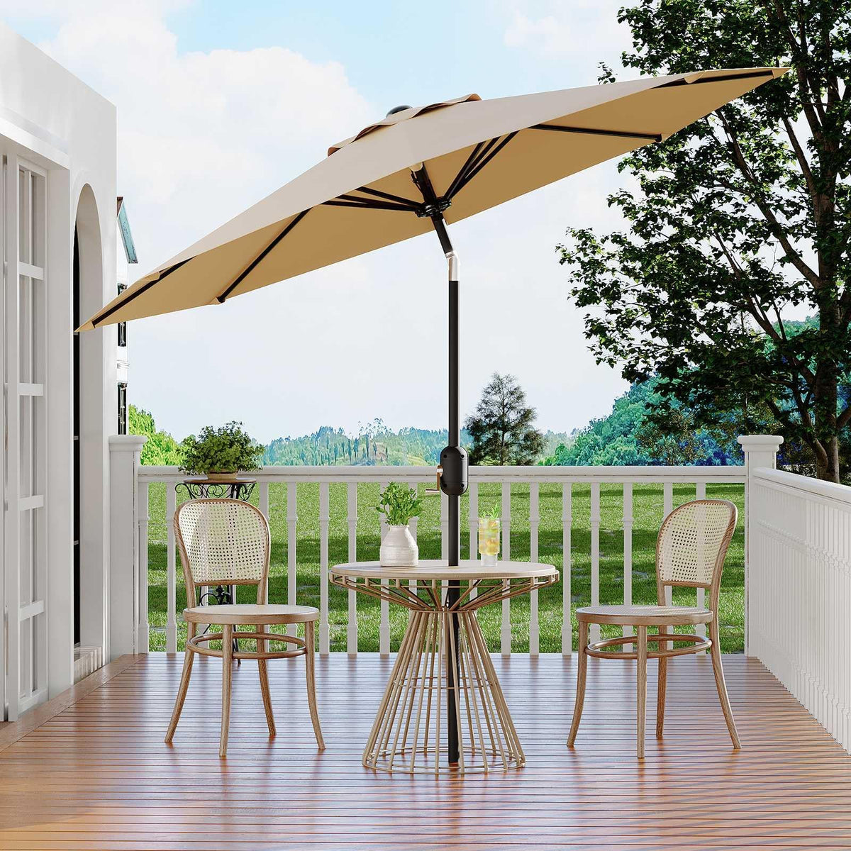 Garvee 9ft umbrella after rain, easy to wipe clean