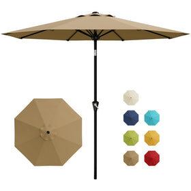Garvee 9ft patio umbrella fabric close-up showing UV protection and water resistance