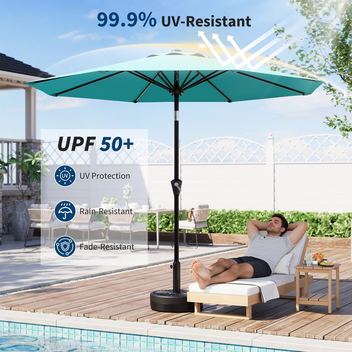 Garvee UV-protective fabric keeps colors vibrant under the sun.